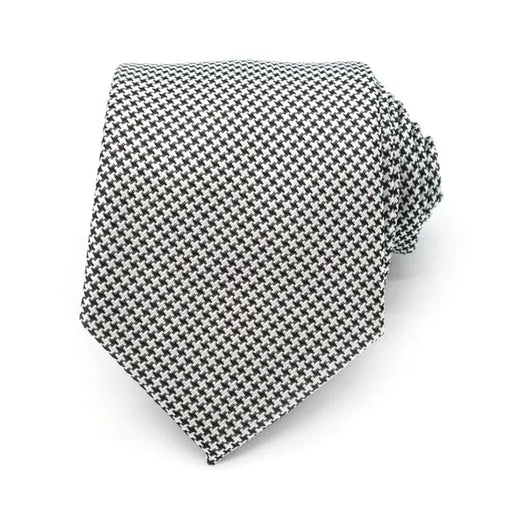 Silk Tie for Men - Classy White with Black Dots