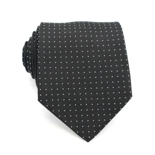 Black and White Dotted Silk Tie for Classy Men