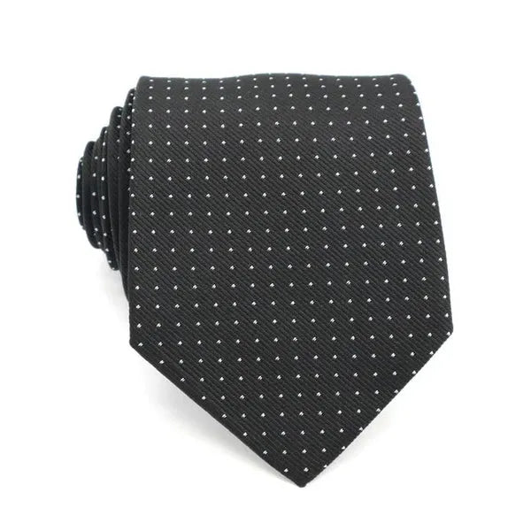 Black and White Dotted Silk Tie for Classy Men