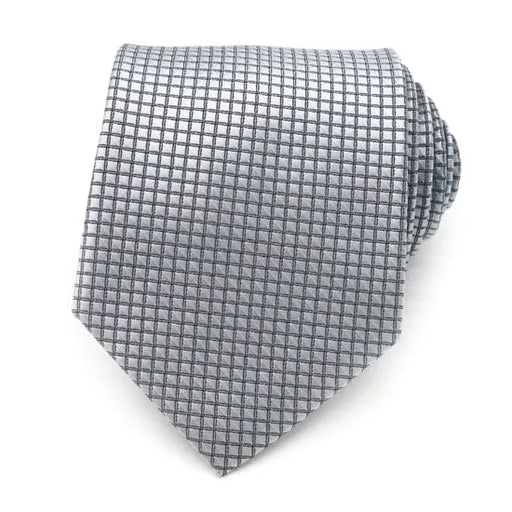 Silver Hatch Silk Tie for Men Elegant Accessory for Formal Events
