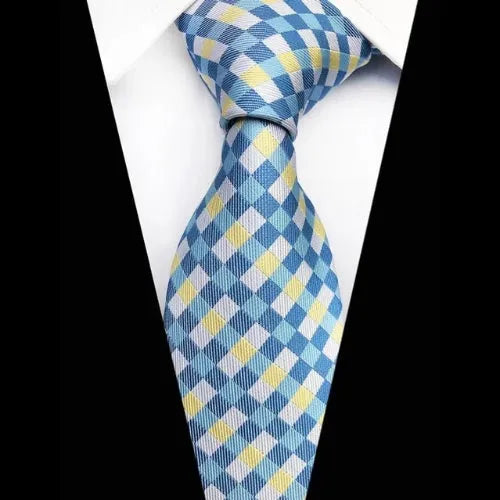 Blue Pixel Silk Tie for Men - Elegant and Classy Accessories