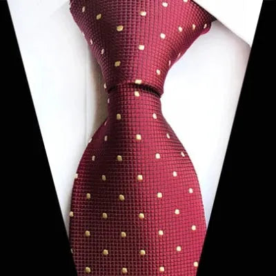 Classic Red Mini Dot Silk Tie for Men - Elegant Accessory for Formal Occasions