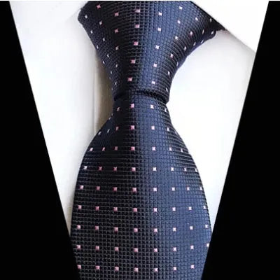 Classic Blue Silk Tie for Men - Elegant Mini Square Design