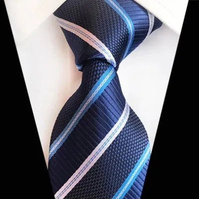 Deep Blue Striped Silk Tie for Classy Men