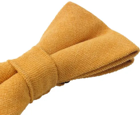 Mustard Cotton Pre-Tied Bow Tie for Classy Men