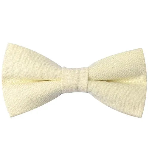 Light Yellow Cotton Pre-Tied Bow Tie for Classy Men