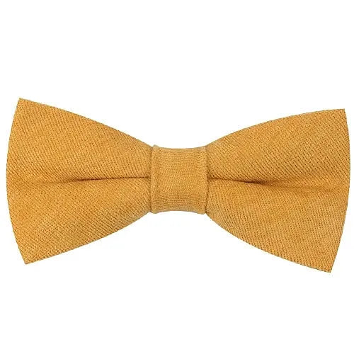 Mustard Cotton Pre-Tied Bow Tie for Classy Men