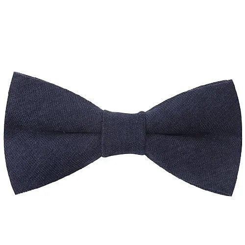 Navy Blue Cotton Pre-Tied Bow Tie for Classy Men