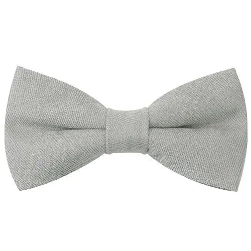 Light Grey Cotton Pre-Tied Bow Tie for Classy Men