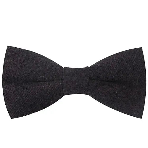 Mens Black Cotton Pre-Tied Bow Tie - Classy Accessory for Formal Events
