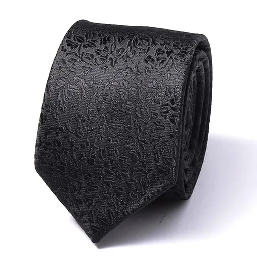 Black Rose Silk Skinny Tie for Men Elegant and Classy Accessory