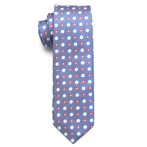 Light Blue Floral Skinny Tie for Stylish Men