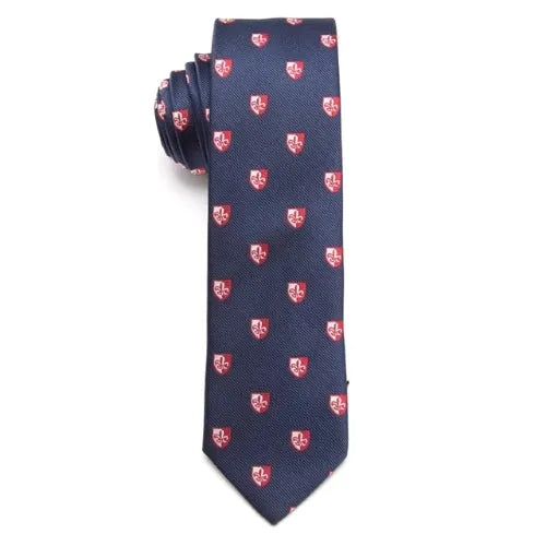 Blue Fleur De Lis Skinny Tie for Classy Men - Elegant Formal Accessory