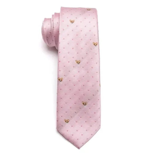 Pink Chihuahua Skinny Tie for Men - Classy and Unique Accessory
