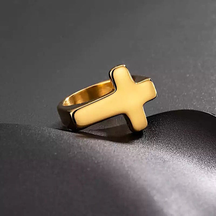 Unique Elagant Savior Ring Gold Men's
