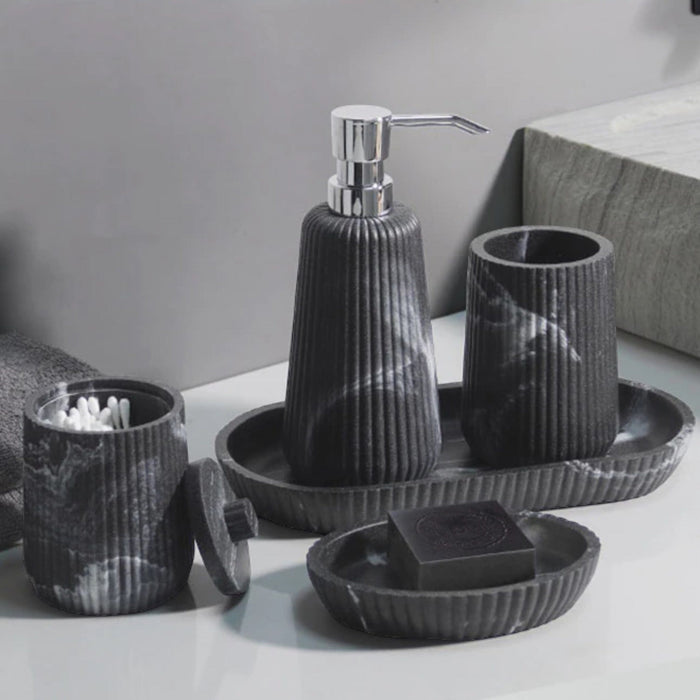 Marble Look Sandstone Bathroom Accessories Set