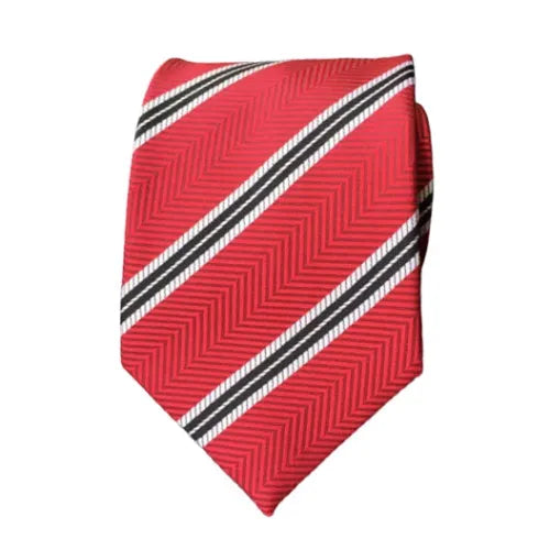 Red and White Striped Silk Tie for Classy Men
