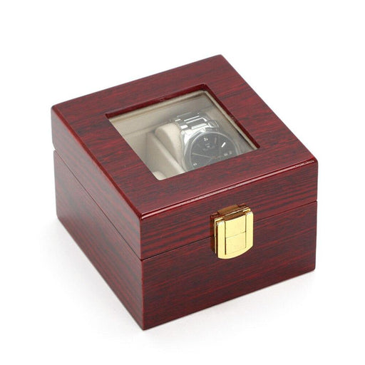 Vintage Red Wooden Watch Storage Holder Box 2 slots