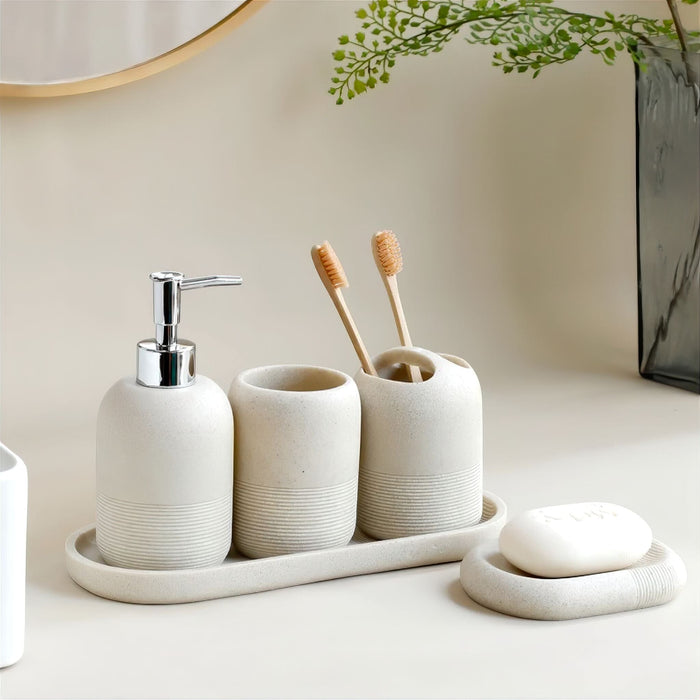 Luxury 5-Piece Bathroom Accessories Set – Elegant Spa-Inspired Decor