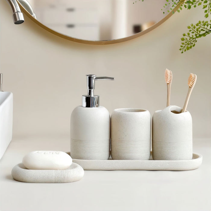 Luxury 5-Piece Bathroom Accessories Set – Elegant Spa-Inspired Decor