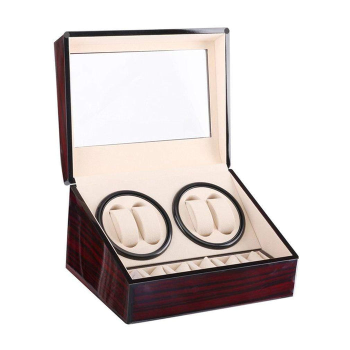 Unique Wooden Automatic Watch Winder Box with 4 Slots