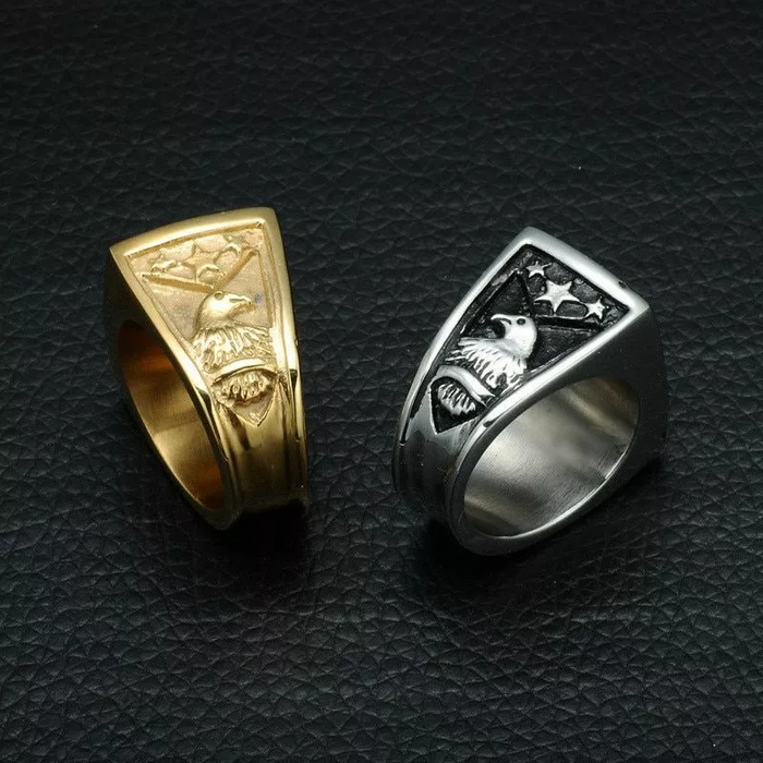 American Flag USA Symbol Novelty Eagle Ring