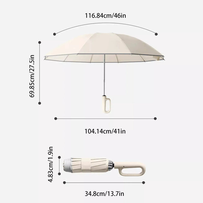 Inverted Compact Travel Umbrella with Reflective Stripe