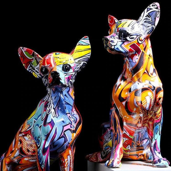 Painted Chihuahua Statuette