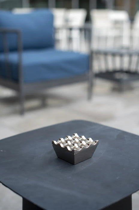 Stainless Steel Chrome Ashtray – 9-Hole Windproof Design