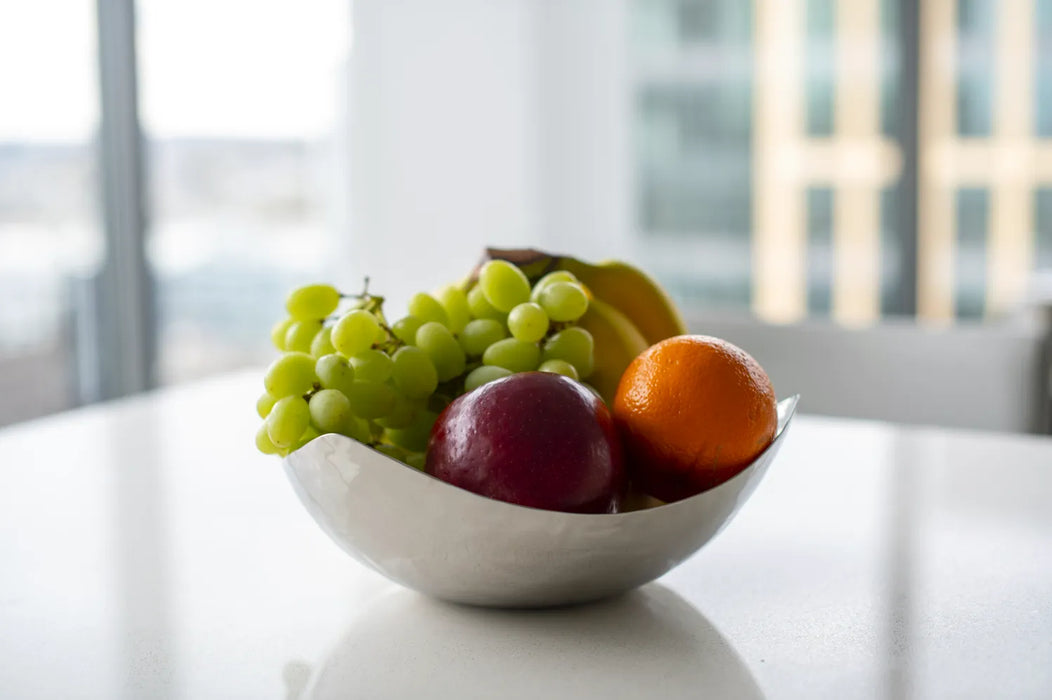Trio Triangle Snack Bowl – Hammered Stainless Steel