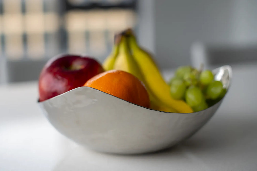 Trio Triangle Snack Bowl – Hammered Stainless Steel