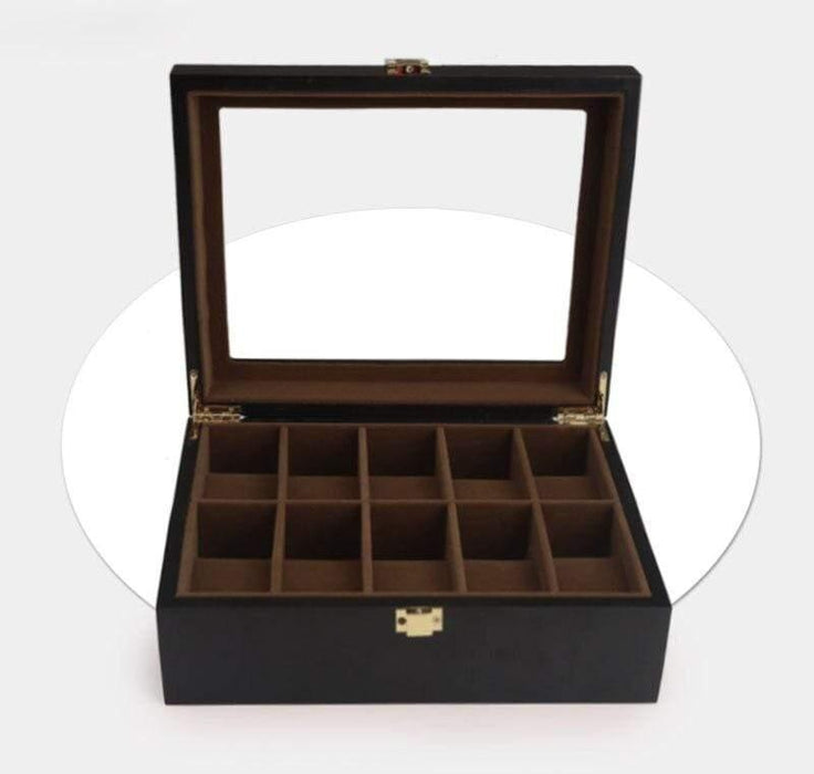 Wooden Storage Box for Watch Collection with 10 Slots