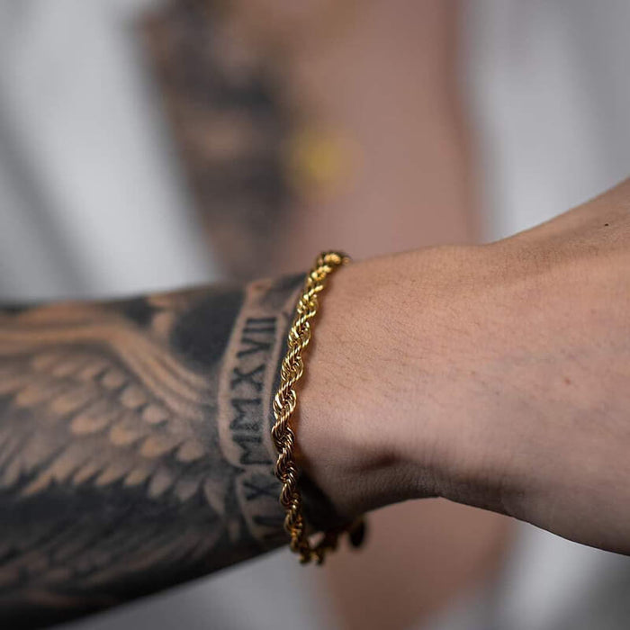 Rope Bracelet – 18K Gold Plated, 3.3mm