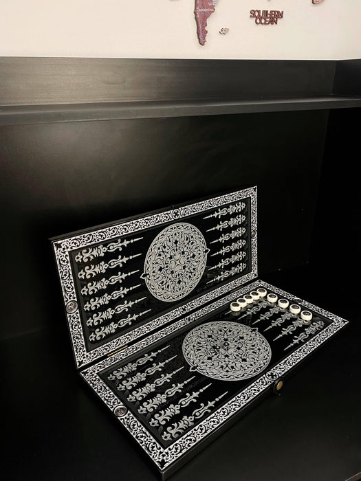 Wooden backgammon "Sailboat", 68×32×8 cm, art. 190148