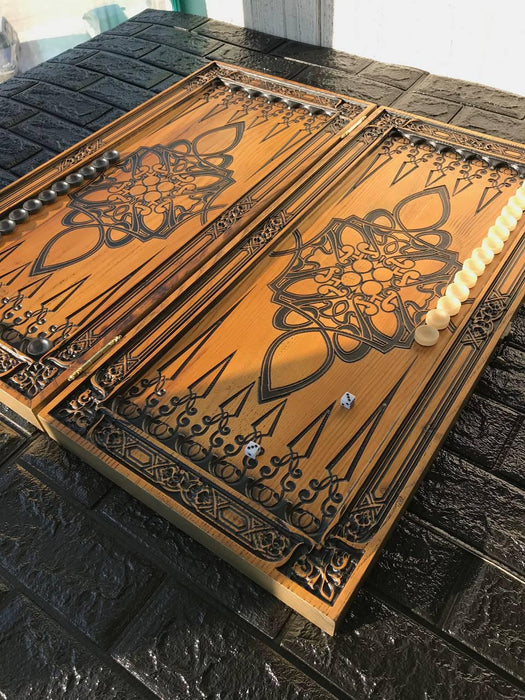 Wooden backgammon "Sailboat", 68×32×8 cm, art. 190148