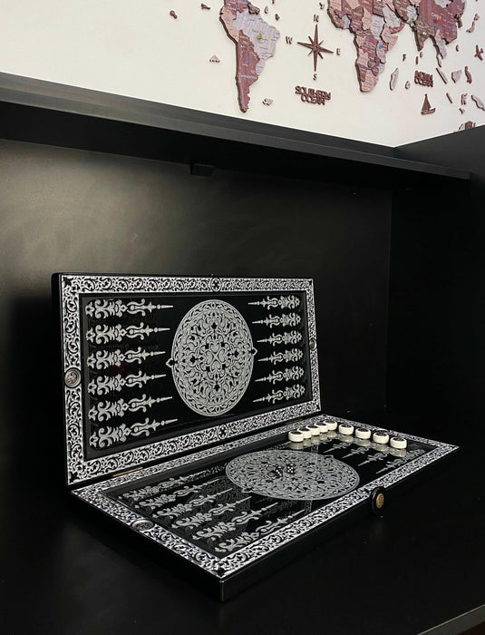 Wooden backgammon "Sailboat", 68×32×8 cm, art. 190148