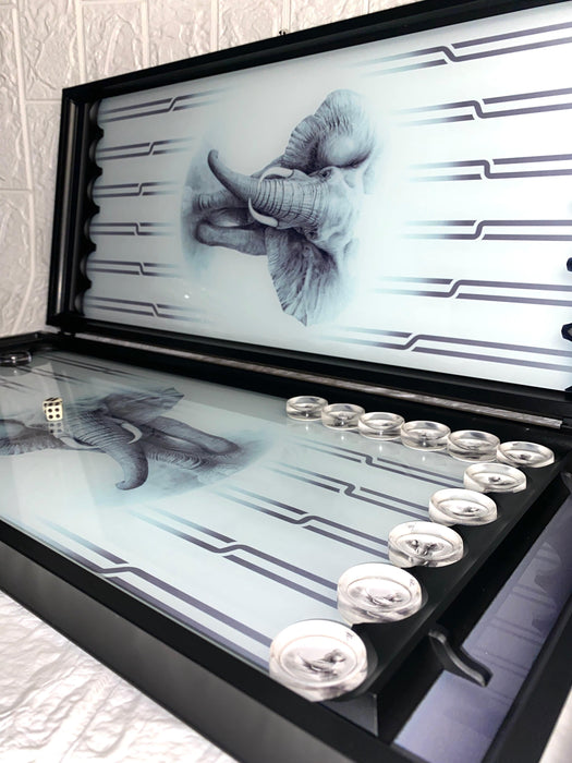 Wooden backgammon "Sailboat", 68×32×8 cm, art. 190148