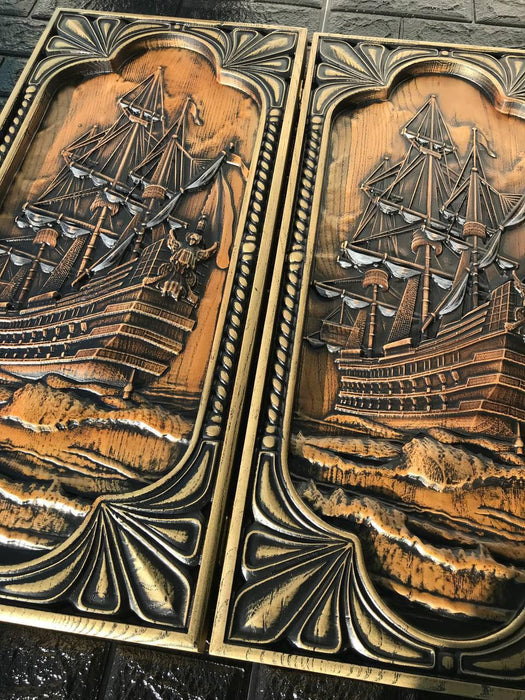 Wooden backgammon "Sailboat", 68×32×8 cm, art. 190148