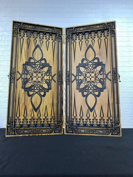 Wooden backgammon "Sailboat", 68×32×8 cm, art. 190148