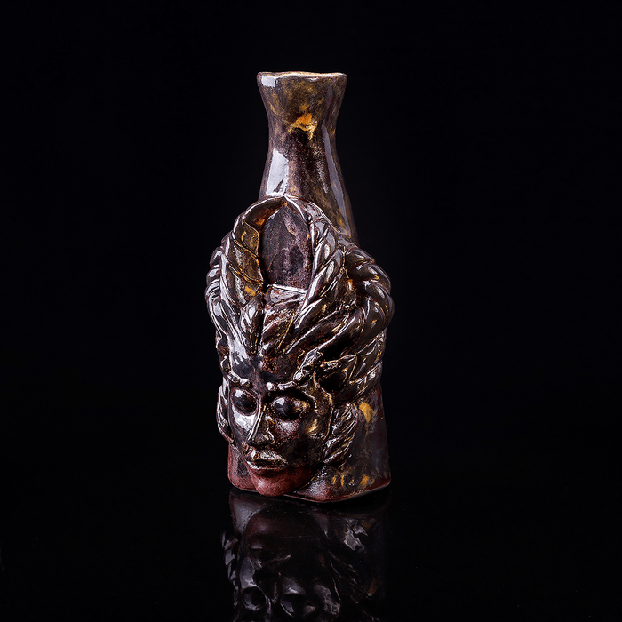 Handmade Pottery Flower Vase - Vintage Art Deco Vase