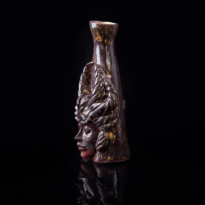 Handmade Pottery Flower Vase - Vintage Art Deco Vase