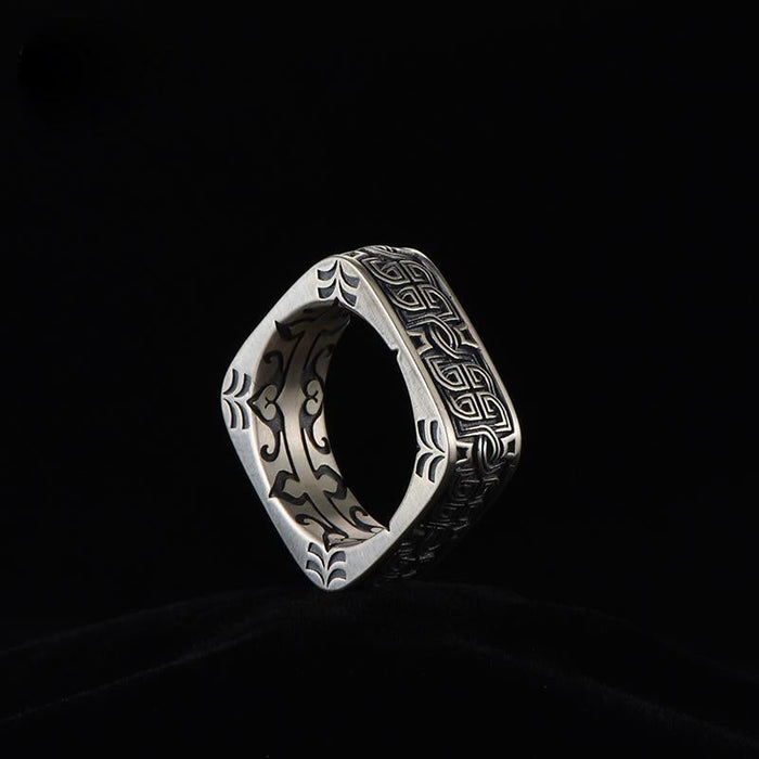 Antique Vintage Square Ring Silver