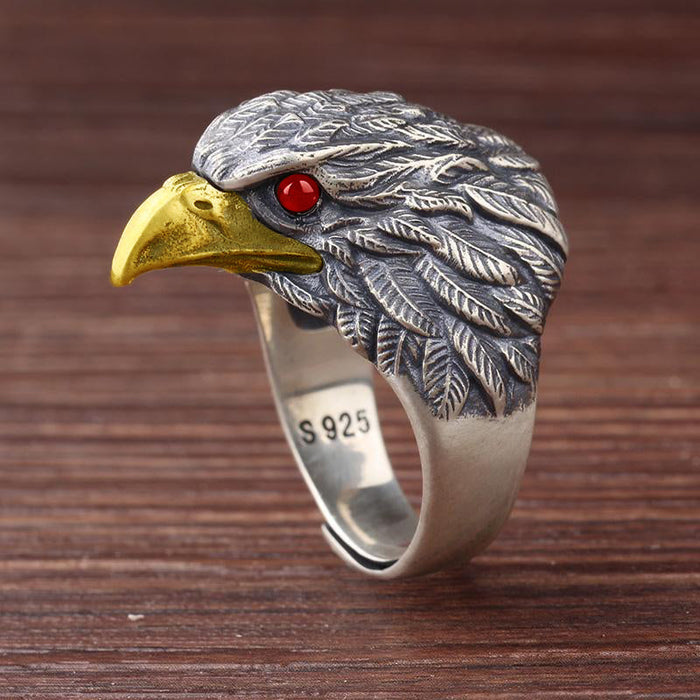 Men's Vintage 925 Silver Open Eagle Ring