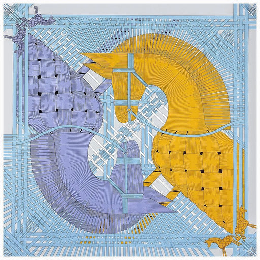 Horse Print Women's Luxury Hand-Rolled Twill Silk Scarf 130cm