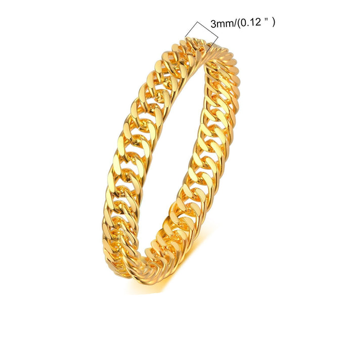 Cuban Ring, Curb Chain Ring, Stainless Steel