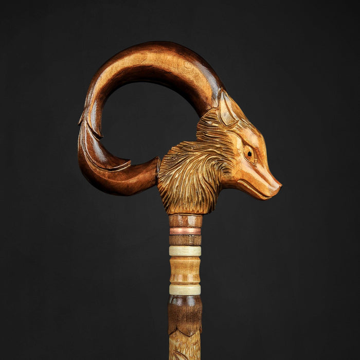 Unique Design Fox Walking Cane, Victorian Folk Art Dress Walking Stick