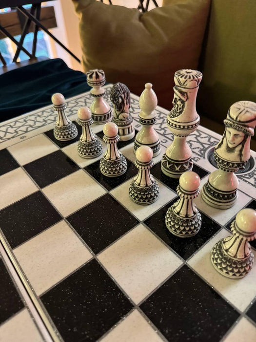 Limited Edition Luxury White Acrylic Stone Chess Set