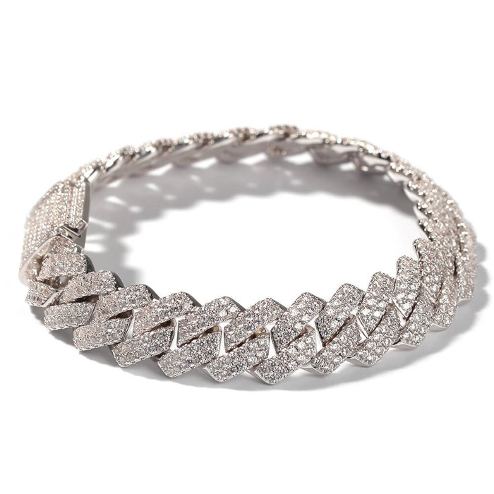 Estrella Bracelet – Silver Brass, 12mm with Cubic Zirconia