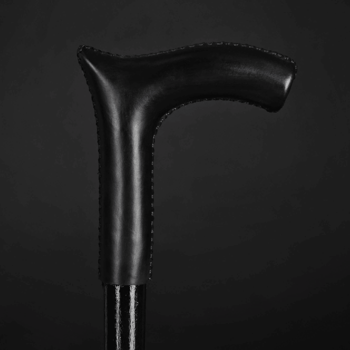Leather Walking Canes for Men & Women Black - Elegant Handle