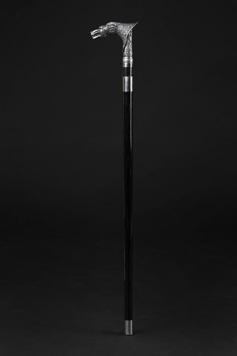 Wolf Cane Silver Сeltic Style, Metal Handle